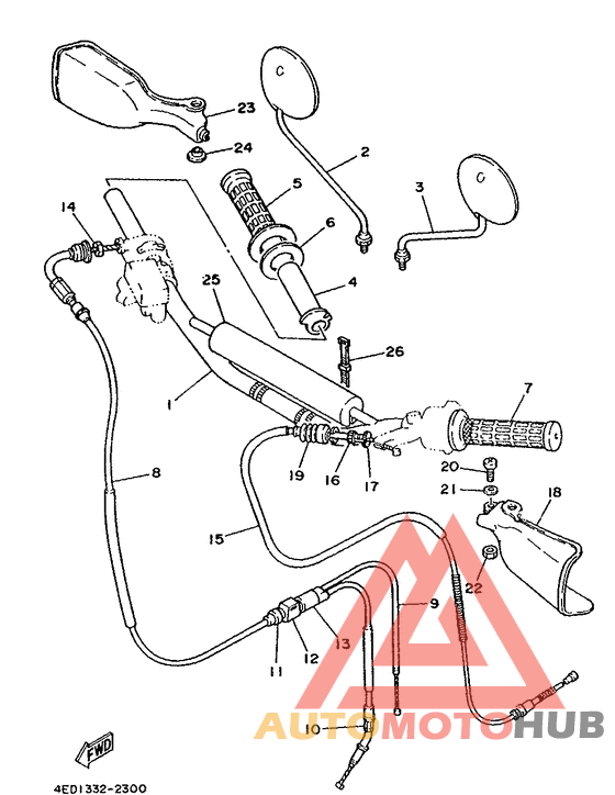 Steering handle. cable