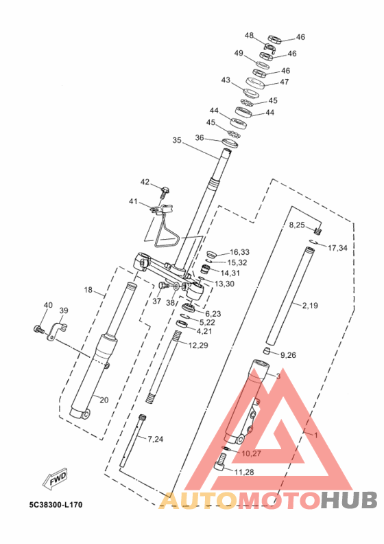 Вилка передней оси