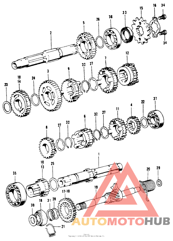 Transmission + kick starter
