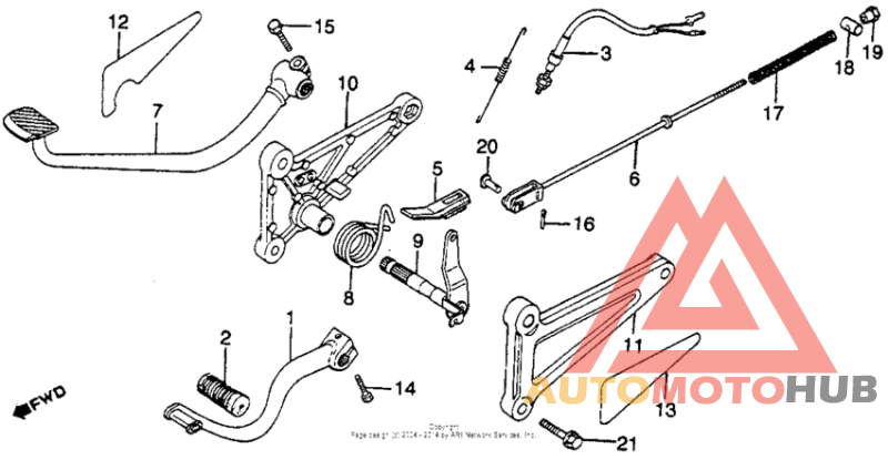Shift pedal + brake pedal