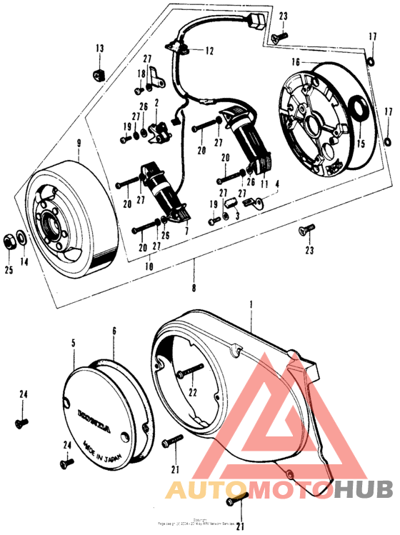 Sl70 left crankcase cover +