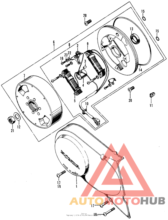 Left crankcase cover + alternator