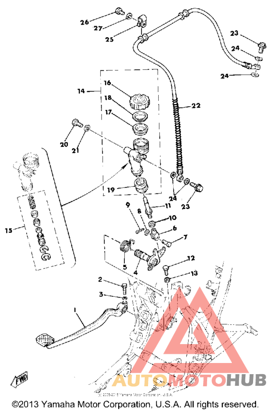 Brake pedal - rear master cylinder