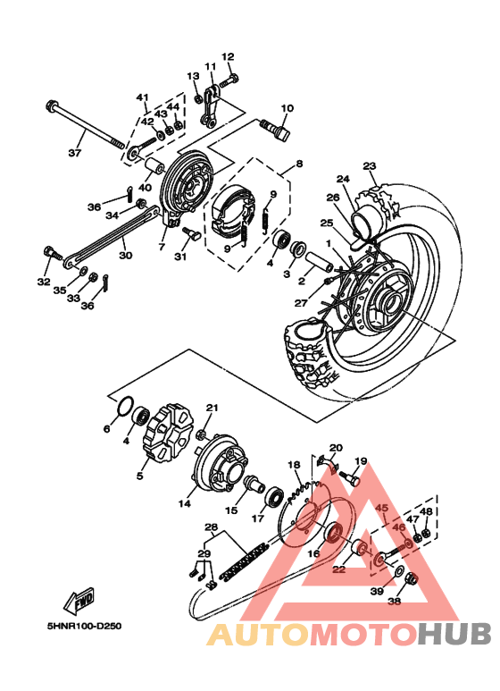 Rear wheel complete assy