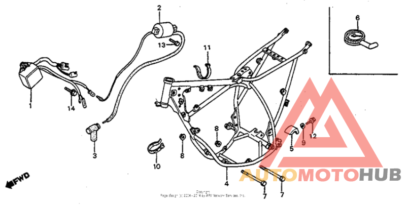 Frame + ignition coil 83