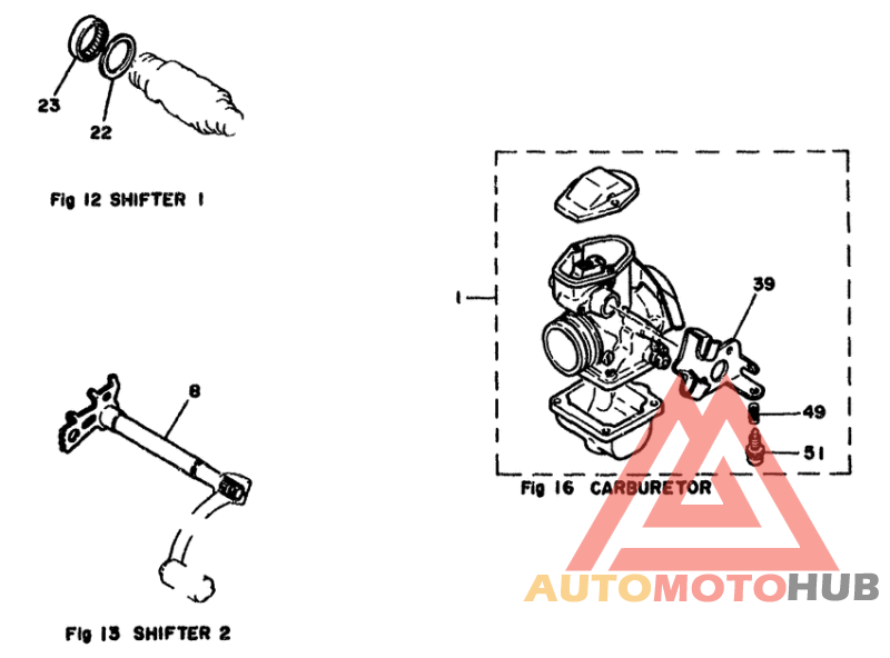 Shifter 1 and 2, carburetor
