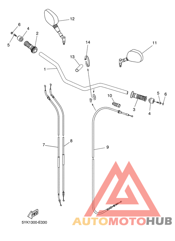 Steering handle & cable