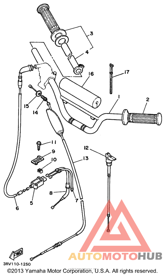 Steering handle - cable