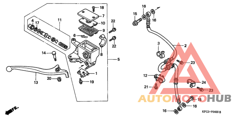 Fr. brake master cylinder