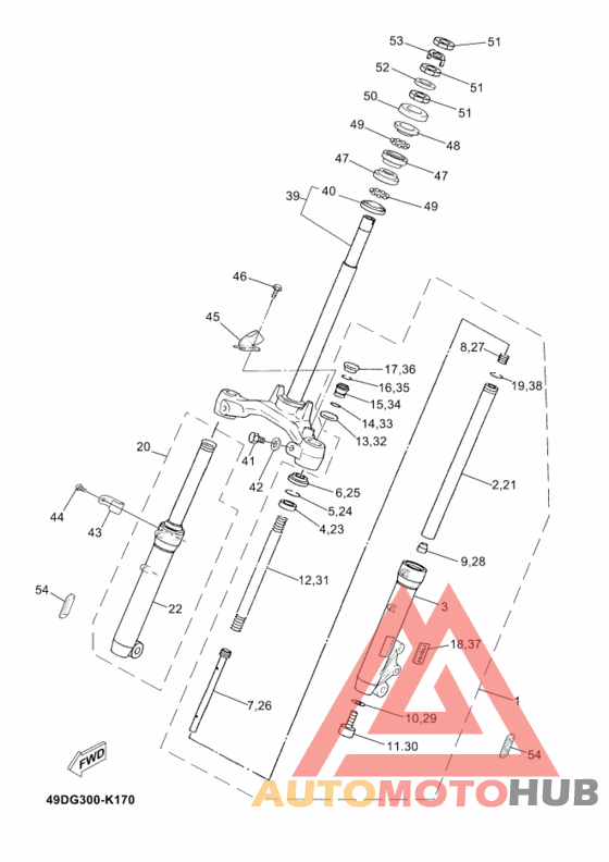 Вилка передней оси