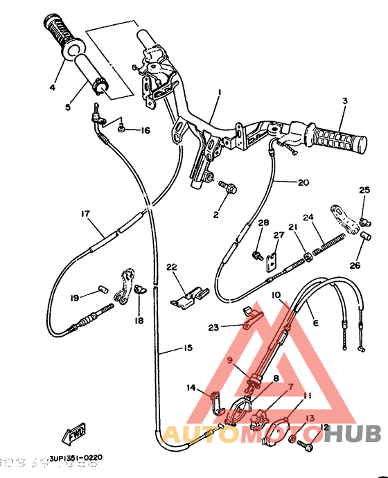 Steering handle. cable