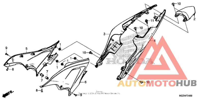 Side cover + rear cowl