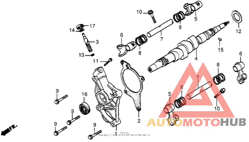 Camshaft + lower rocker arm