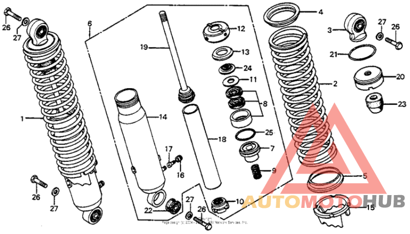 Rear shock absorber 76