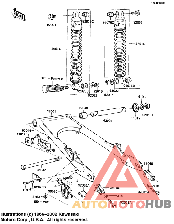Swing arm/shock absorbers