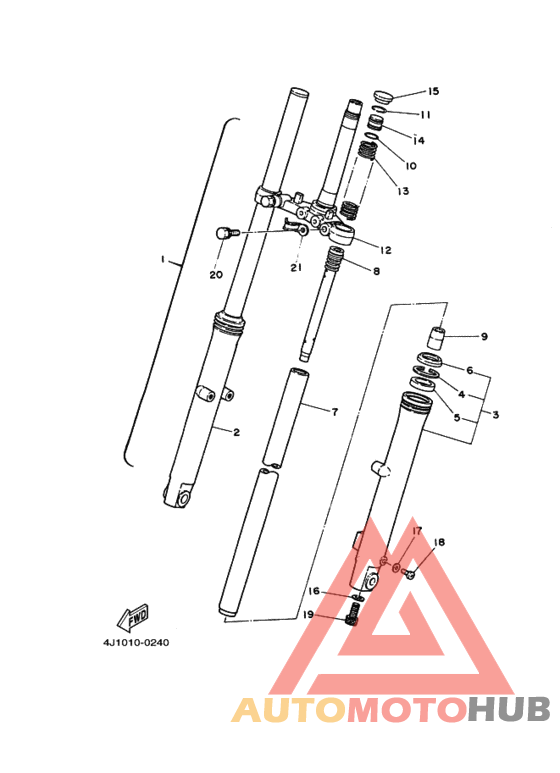 Front fork assy(ur silv