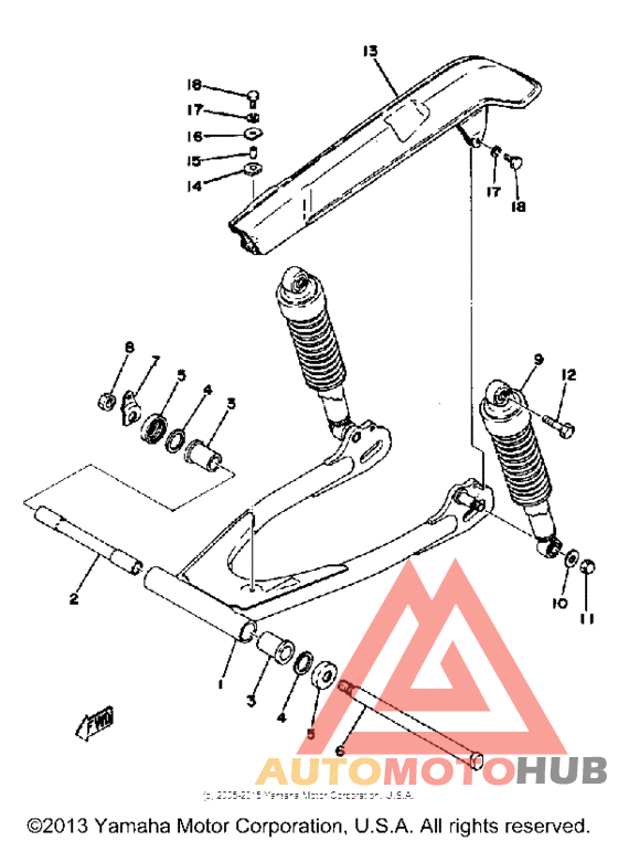 Rear arm rear cushion chain case