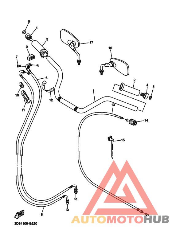 Рулевой рычаг и кабель