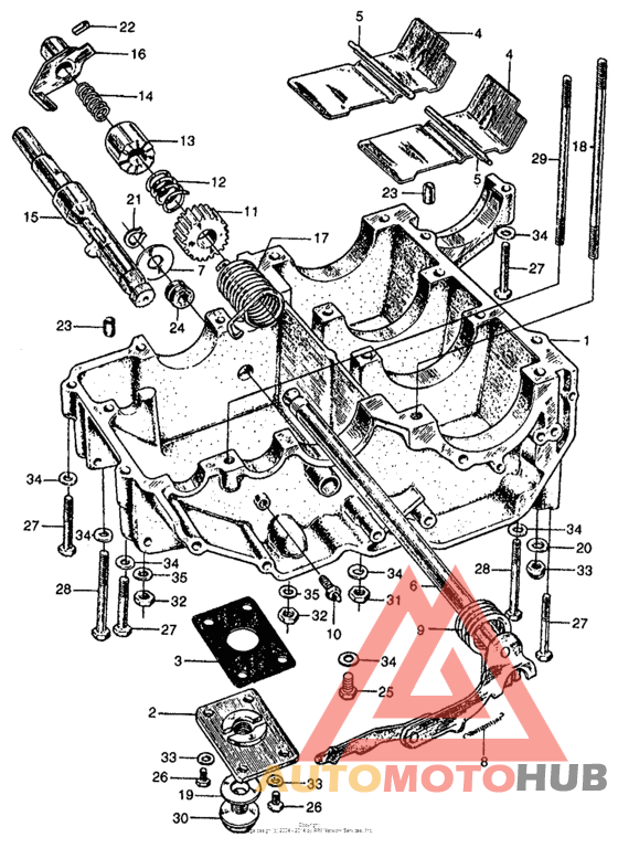 Lower crankcase + kick starter