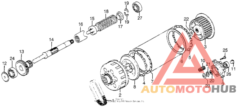 Clutch + final gearshaft