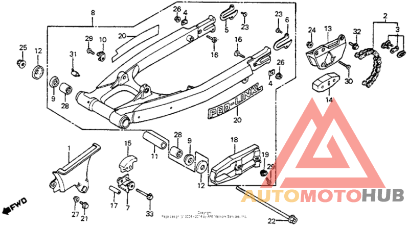 Swingarm + chain case 85