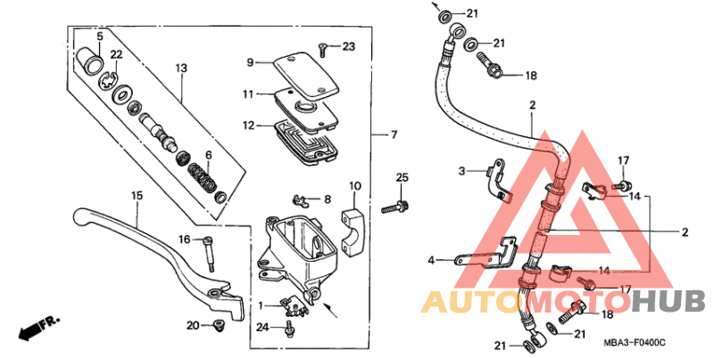 Fr. brake master cylinder
