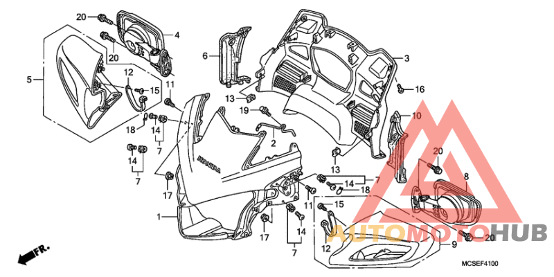 Upper cowling assy