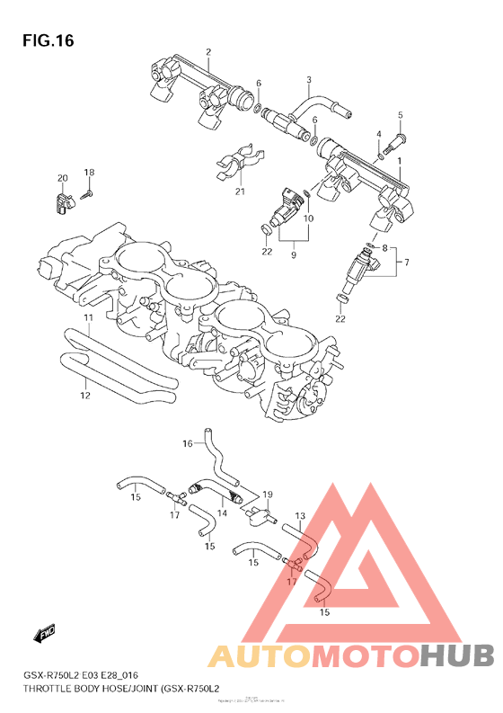 Throttle Body Hose/joint (Gsx-R750 L2 E28)