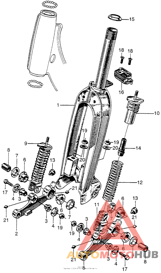 Front fork + front shock absorber