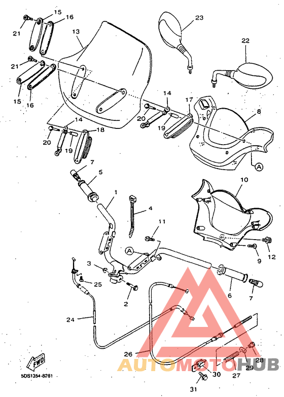 Steering handle. cable