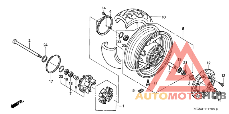 Rear wheel complete assy