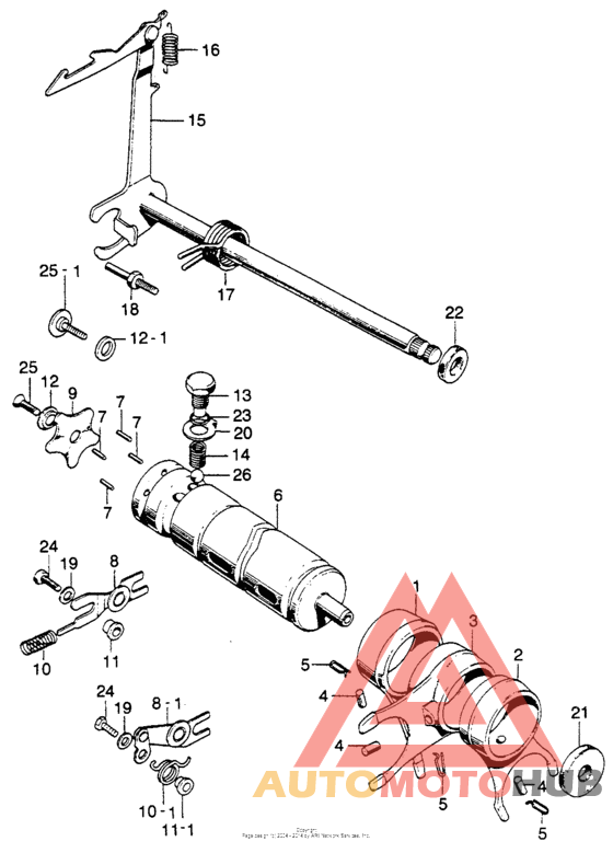 Shift drum + shift arm