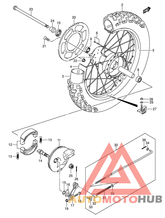Rear wheel complete assy