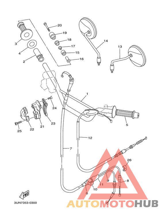 Steering handle. cable