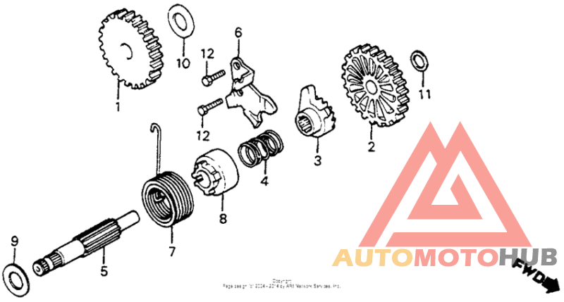 Kick starter spindle 80-81