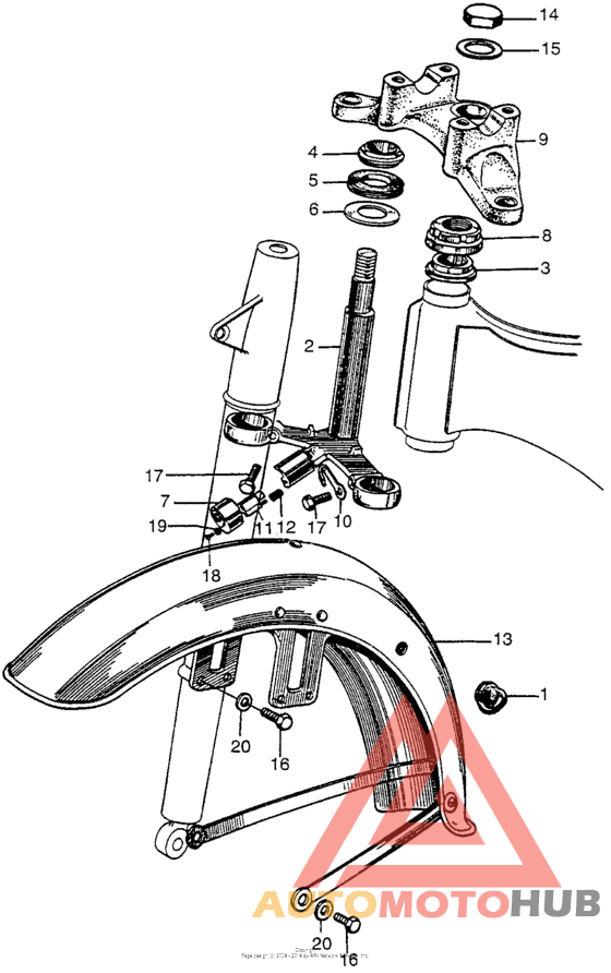 Ca175 steering stem + front fender