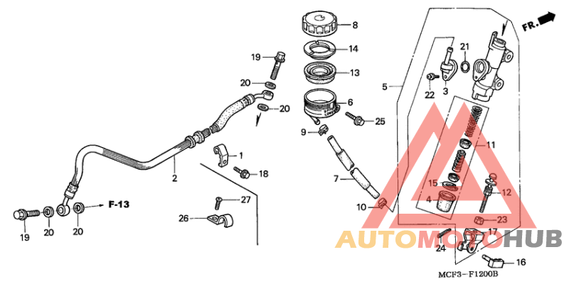 Rr. brake master cylinder