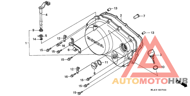 Крышка картера правая