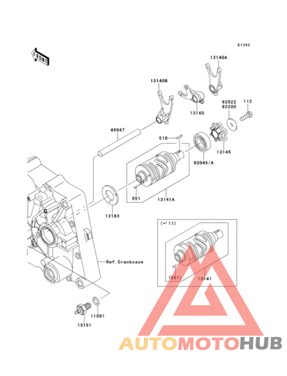 Gear change drum & forks