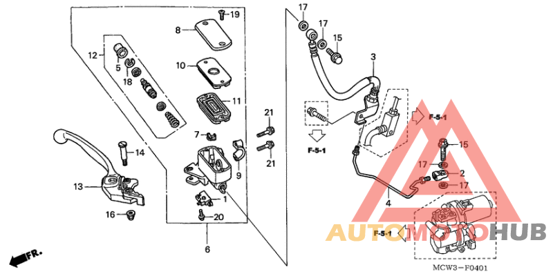 Fr. brake master cylinder