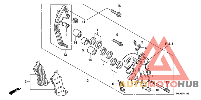 L. front brake caliper