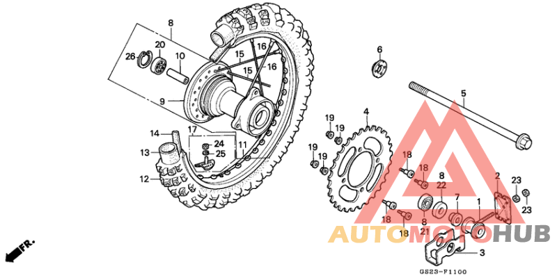 Rear wheel complete assy