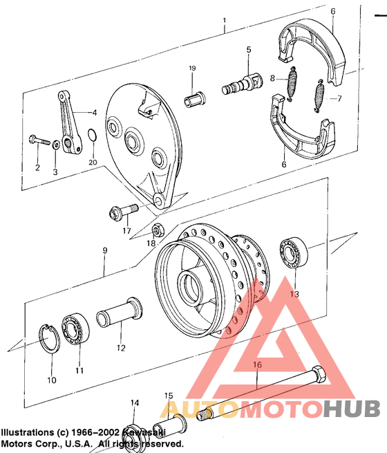 Front hub/brake