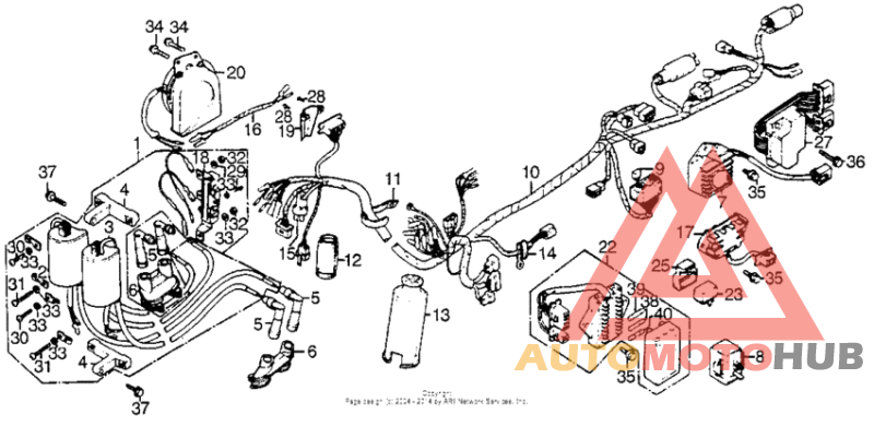 Wire harness + ignition coil + horn