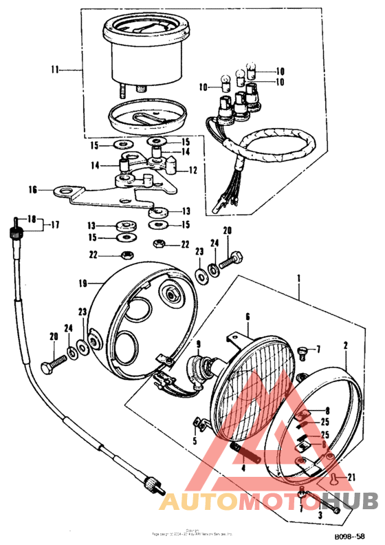 Headlight + speedometer