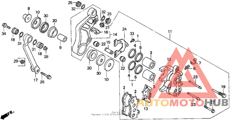Front brake caliper 86-93