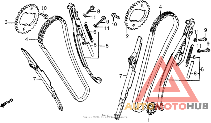Cam chain + tensioner