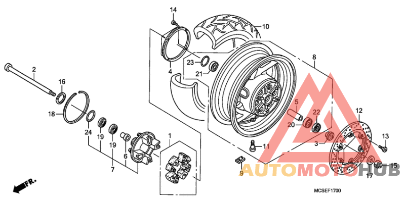 Rear wheel complete assy