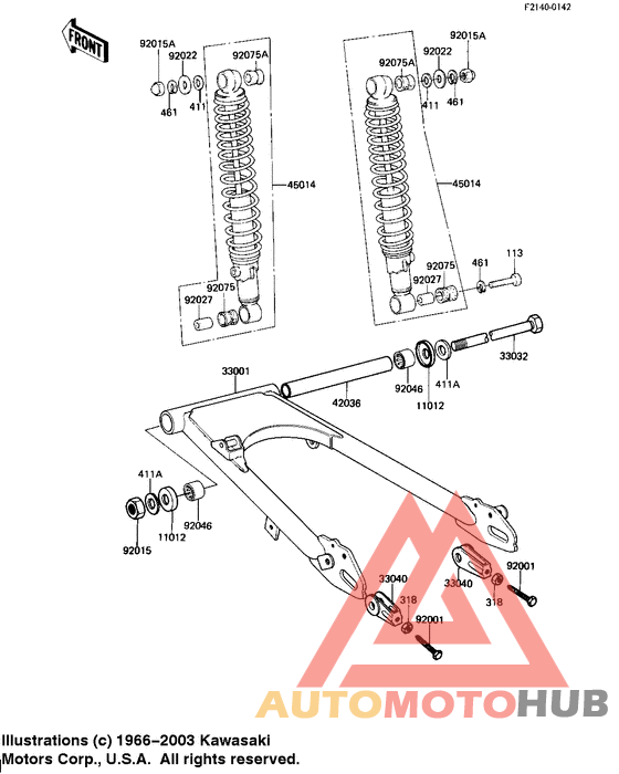 Swing arm/shock absorbers