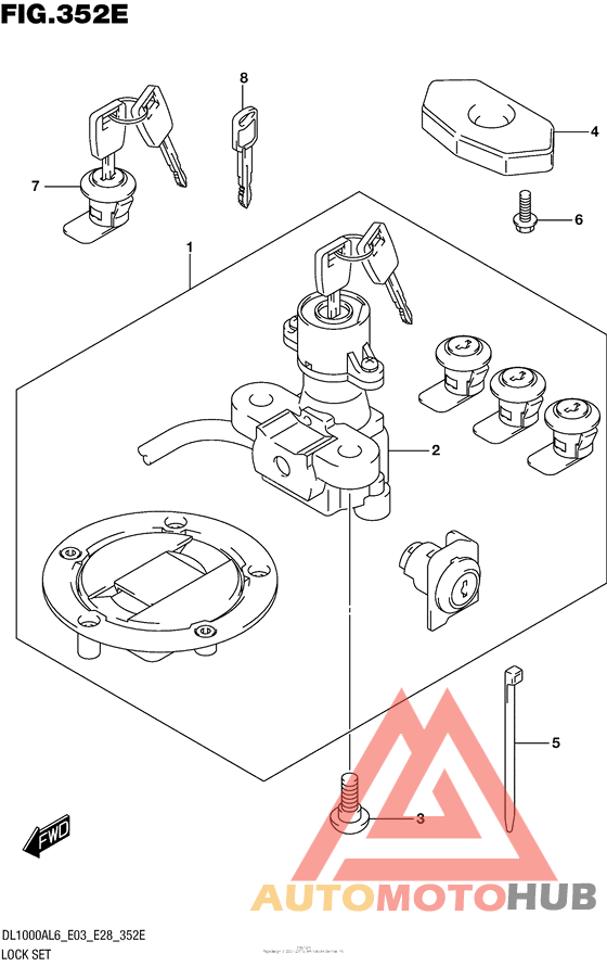 Lock Set (For Pannir Case)  (Dl1000Al6 E33)